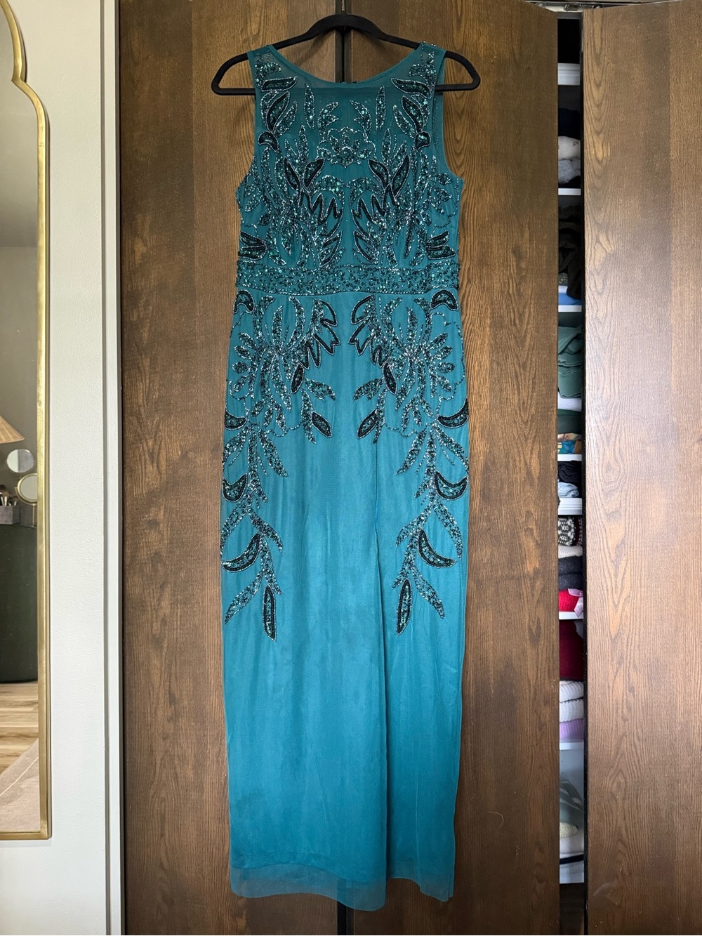 Adrianna Papell floral embellished maxi dress